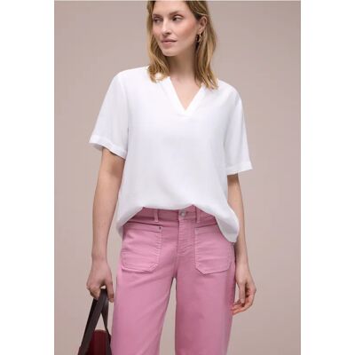 Street One Kurzarm Bluse mit Turn-Up - Weiß - Damen Street One Kurzarm Bluse mit Turn-Up - Weiß - Damen