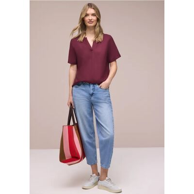 Street One Kurzarm Bluse mit Turn-Up - Rot - Damen Street One Kurzarm Bluse mit Turn-Up - Rot - Damen