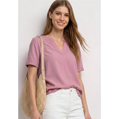 Street One Kurzarm Bluse mit Turn-Up - Rosa - Damen Street One Kurzarm Bluse mit Turn-Up - Rosa - Damen