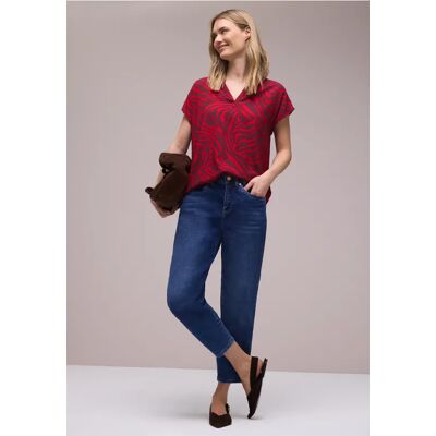 Street One Dropped Shoulder Bluse mit Print - Rot - Damen Street One Dropped Shoulder Bluse mit Print - Rot - Damen