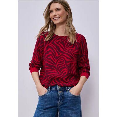 Street One Bluse mit Rundhals und Tapedetails - Rot - Damen Street One Bluse mit Rundhals und Tapedetails - Rot - Damen
