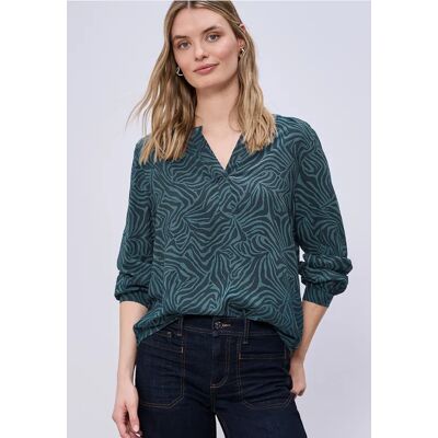 Street One Bluse mit Split Neck und Grafikprint - Grün - Damen Street One Bluse mit Split Neck und Grafikprint - Grün - Damen