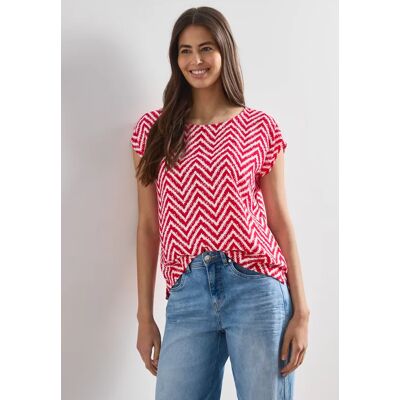 Street One Dropped Shoulder Blusenshirt mit Rundhals - Rot - Damen Street One Dropped Shoulder Blusenshirt mit Rundhals - Rot - Damen