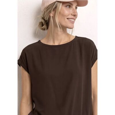 Street One Dropped Shoulder Bluse mit Tapedetails - Braun - Damen Street One Dropped Shoulder Bluse mit Tapedetails - Braun - Damen