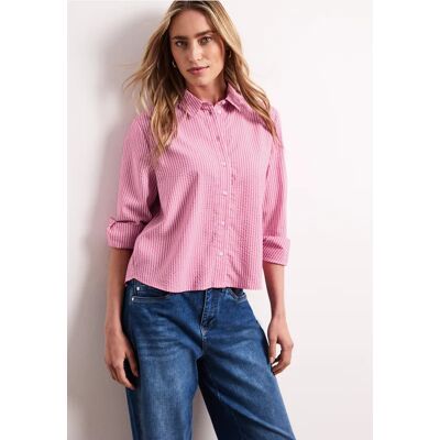 Street One Langarm Bluse aus Seersuckerqualität - Pink - Damen Street One Langarm Bluse aus Seersuckerqualität - Pink - Damen