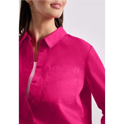 Street One Langarm Bluse mit Hemdkragen aus Twill - Pink - Damen Street One Langarm Bluse mit Hemdkragen aus Twill - Pink - Damen
