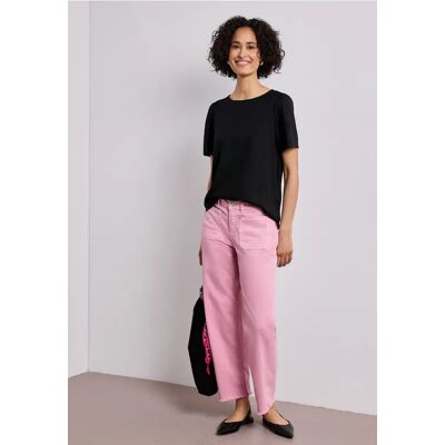 Street One Bluse mit Rundhals und kurzen Puffärmeln - Schwarz - Damen Street One Bluse mit Rundhals und kurzen Puffärmeln - Schwarz - Damen