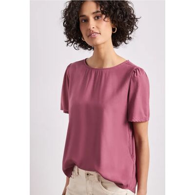 Street One Bluse mit Rundhals und kurzen Puffärmeln - Rosa - Damen Street One Bluse mit Rundhals und kurzen Puffärmeln - Rosa - Damen