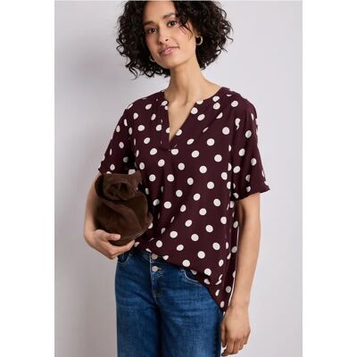 Street One Kurzarm Bluse mit Turn-Up - Rot - Damen Street One Kurzarm Bluse mit Turn-Up - Rot - Damen
