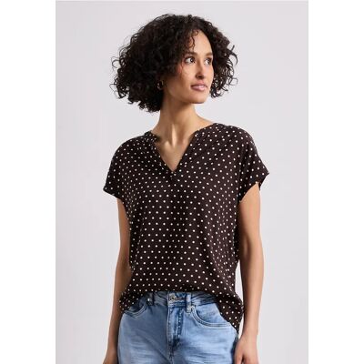 Street One Dropped Shoulder Bluse mit Split Neck - Braun - Damen Street One Dropped Shoulder Bluse mit Split Neck - Braun - Damen