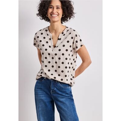 Street One Dropped Shoulder Bluse mit Split Neck - Beige - Damen Street One Dropped Shoulder Bluse mit Split Neck - Beige - Damen