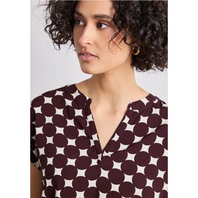 Street One Dropped Shoulder Bluse mit Split Neck - Rot - Damen Street One Dropped Shoulder Bluse mit Split Neck - Rot - Damen