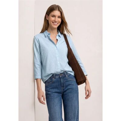 Street One Hemdbluse in Seersucker-Qualität - Blau - Damen Street One Hemdbluse in Seersucker-Qualität - Blau - Damen