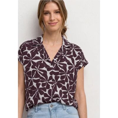 Street One Dropped Shoulder Bluse mit Bowling-Kragen - Rot - Damen Street One Dropped Shoulder Bluse mit Bowling-Kragen - Rot - Damen