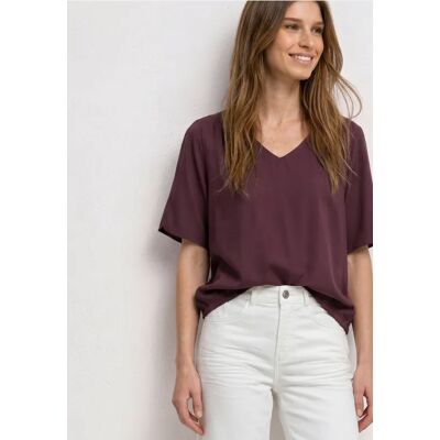 Street One Kurzarm Blusenshirt mit V-Neck - Rot - Damen Street One Kurzarm Blusenshirt mit V-Neck - Rot - Damen