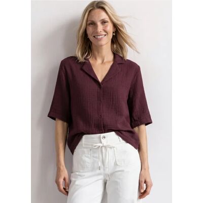 Street One Musselin Bluse mit Bowling-Kragen - Rot - Damen Street One Musselin Bluse mit Bowling-Kragen - Rot - Damen