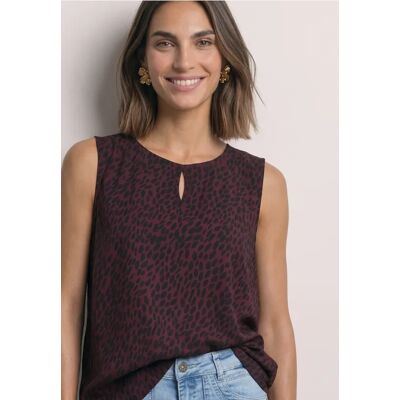 Street One Blusentop mit Rundhals und Cut-Out-Detail - Rot - Damen Street One Blusentop mit Rundhals und Cut-Out-Detail - Rot - Damen