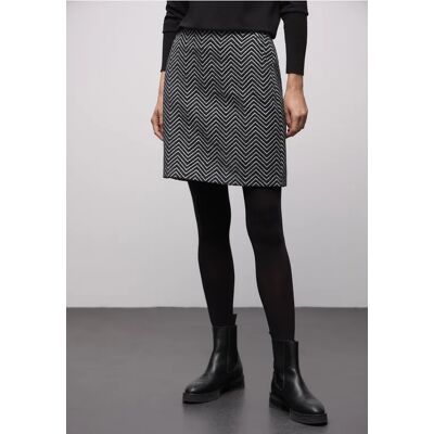 Street One Zick-Zack Jacquard Rock - Schwarz - Damen Street One Zick-Zack Jacquard Rock - Schwarz - Damen