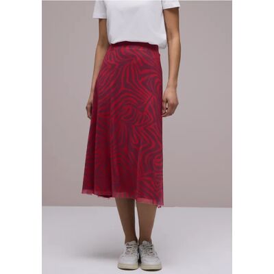 Street One Midi-Rock aus Mesh mit Grafikprint - Rot - Damen Street One Midi-Rock aus Mesh mit Grafikprint - Rot - Damen