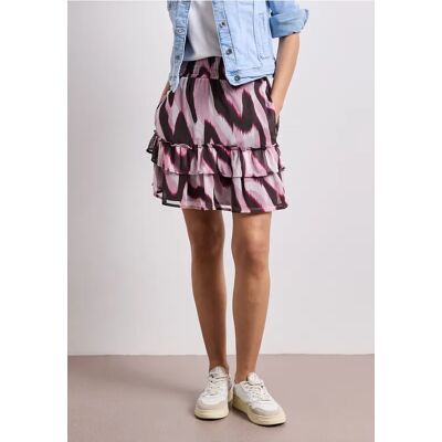 Street One Knielanger Rock aus Chiffon mit Print - Rosa - Damen Street One Knielanger Rock aus Chiffon mit Print - Rosa - Damen