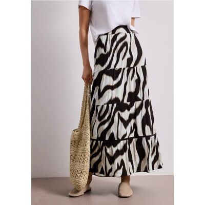 Street One Maxi-Rock in Musselinqualität mit Print - Braun - Damen Street One Maxi-Rock in Musselinqualität mit Print - Braun - Damen