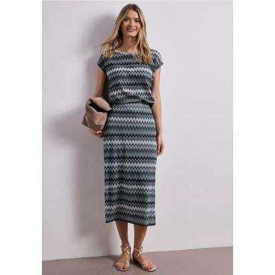 Street One Midi-Rock mit Zick-Zack-Muster - Grün - Damen Street One Midi-Rock mit Zick-Zack-Muster - Grün - Damen