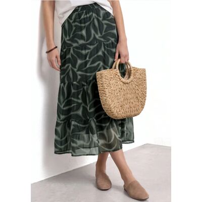 Street One Maxirock aus Chiffon mit Print - Grün - Damen Street One Maxirock aus Chiffon mit Print - Grün - Damen