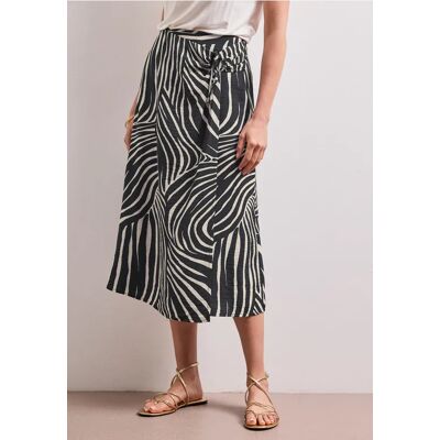 Street One Midi-Rock in Wickel-Optik mit Print - Schwarz - Damen Street One Midi-Rock in Wickel-Optik mit Print - Schwarz - Damen