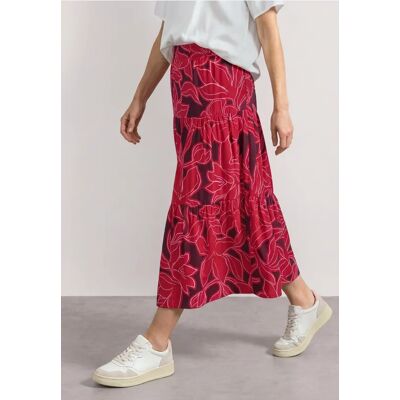 Street One Maxi-Rock mit Volants und Print - Rot - Damen Street One Maxi-Rock mit Volants und Print - Rot - Damen