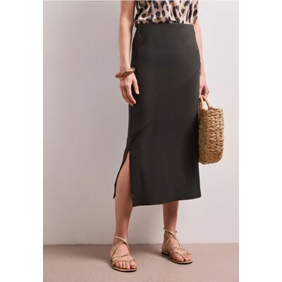 Street One Midi-Rock aus Jersey in Unifarbe - Braun - Damen Street One Midi-Rock aus Jersey in Unifarbe - Braun - Damen