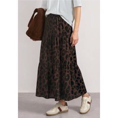 Street One Maxi-Rock mit Volants und Print - Braun - Damen Street One Maxi-Rock mit Volants und Print - Braun - Damen