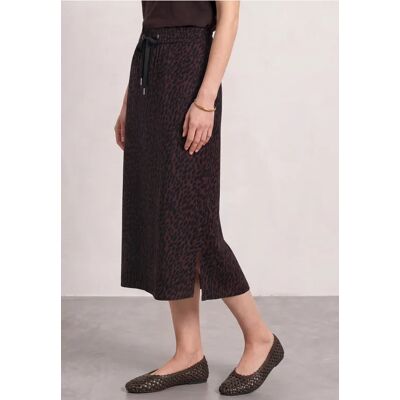 Street One Midirock mit Elastikbund und Leo-Print - Rot - Damen Street One Midirock mit Elastikbund und Leo-Print - Rot - Damen