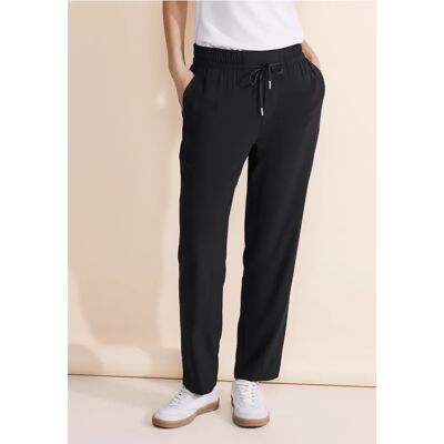 Street One Viskose Loose Fit Hose - Schwarz - Damen Street One Viskose Loose Fit Hose - Schwarz - Damen