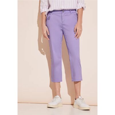 Street One 3/4 Hose mit Zipper - Lila - Damen Street One 3/4 Hose mit Zipper - Lila - Damen