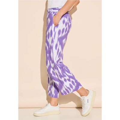 Street One 7/8 Print Leinenhose - Lila - Damen Street One 7/8 Print Leinenhose - Lila - Damen