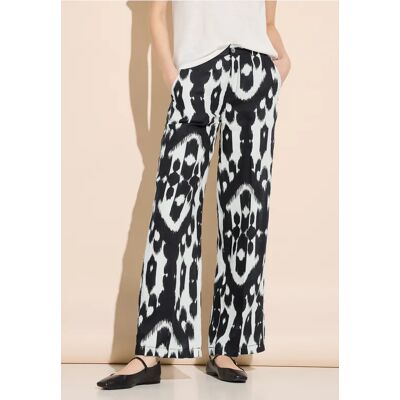 Street One Leinenhose mit Print - Schwarz - Damen Street One Leinenhose mit Print - Schwarz - Damen