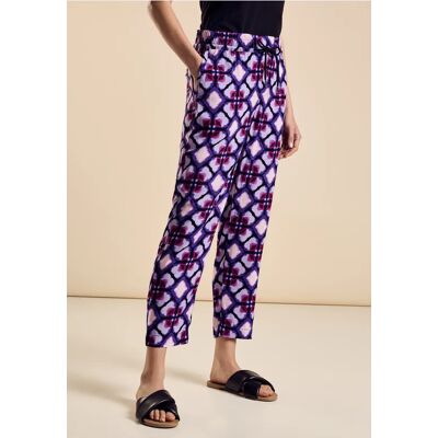 Street One Viskose Hose mit Print - Lila - Damen Street One Viskose Hose mit Print - Lila - Damen