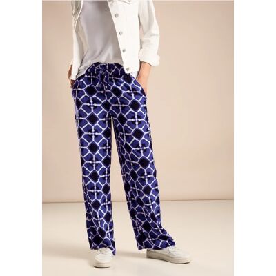 Street One Viskose Hose mit Print - Blau - Damen Street One Viskose Hose mit Print - Blau - Damen