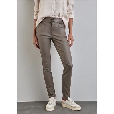 Street One Hose mit Coating - Braun - Damen Street One Hose mit Coating - Braun - Damen
