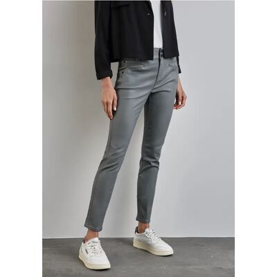 Street One Hose mit Coating - Grau - Damen Street One Hose mit Coating - Grau - Damen