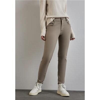 Street One Hose mit Zipper Details - Beige - Damen Street One Hose mit Zipper Details - Beige - Damen
