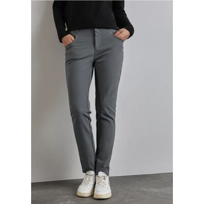 Street One Hose mit Zipper Details - Grau - Damen Street One Hose mit Zipper Details - Grau - Damen