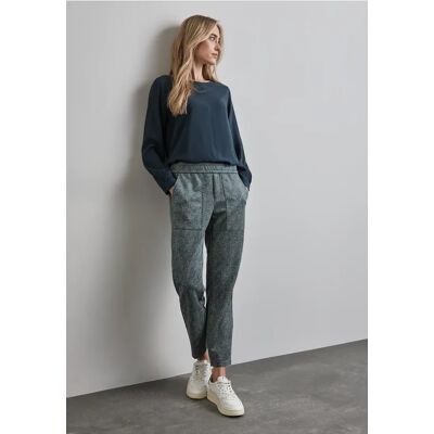 Street One Bedruckte Velours Hose - Grün - Damen Street One Bedruckte Velours Hose - Grün - Damen