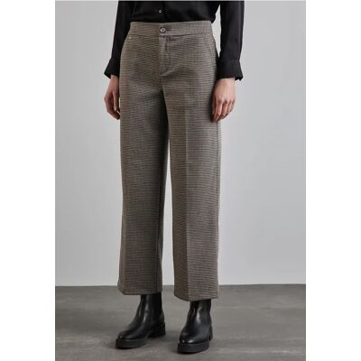 Street One Karierte Wide Leg Hose - Beige - Damen Street One Karierte Wide Leg Hose - Beige - Damen