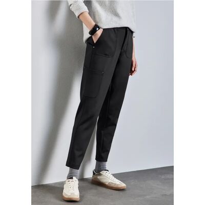 Street One Jersey Twill Cargo-Hose - Schwarz - Damen Street One Jersey Twill Cargo-Hose - Schwarz - Damen