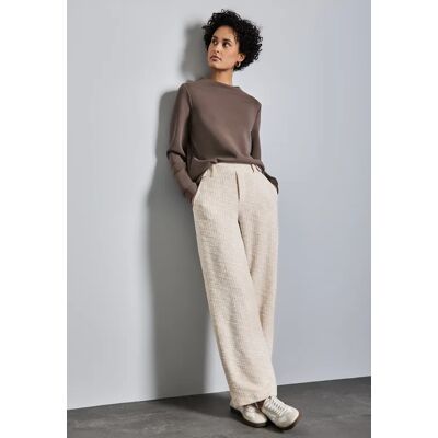 Street One Straight Leg Bouclé Hose - Beige - Damen Street One Straight Leg Bouclé Hose - Beige - Damen