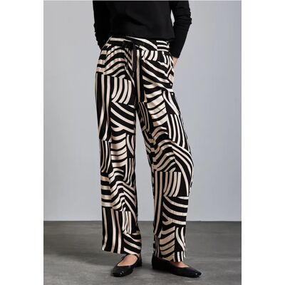 Street One Gemusterte Wide Leg Hose - Schwarz - Damen Street One Gemusterte Wide Leg Hose - Schwarz - Damen