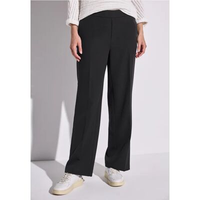 Street One Straight Leg Twill Hose - Schwarz - Damen Street One Straight Leg Twill Hose - Schwarz - Damen