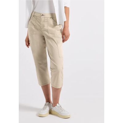 Street One 3/4 Satin Hose mit Taschen - Beige - Damen Street One 3/4 Satin Hose mit Taschen - Beige - Damen