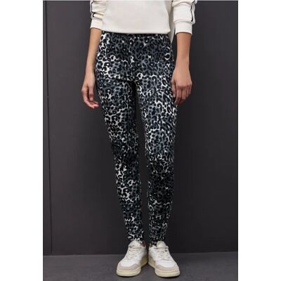 Street One Leggings mit Leo-Muster - Grau - Damen Street One Leggings mit Leo-Muster - Grau - Damen